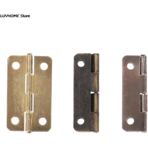 12pcs Mini Small Heavy Music Wooden Box Dollhouse Cabinet Door Hinge With Screws