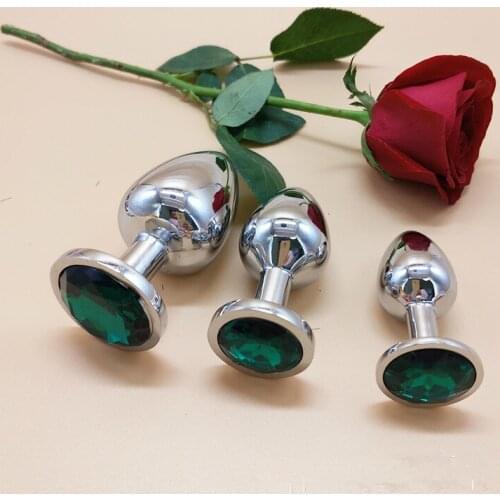 3 pcs/set Anal Sex Toys 12 Color Sequins large Medium And Small Stainless Steel Masturbation Flirting Game Toys for Couple