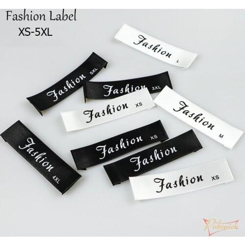 400pcs Collar Label General Woven Sideband Silk-printed Labels FASHOIN Clothing Size Label Tag XS-5XL