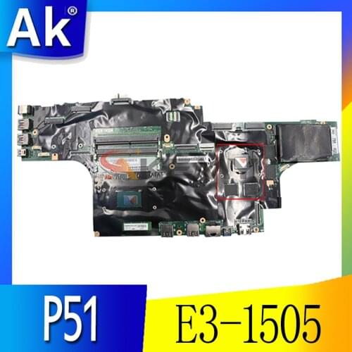 Akemy For Lenovo Thinkpad P51 Laptop Motherboard NM-A451 CPU E3-1505 V6 GPU 4GB Tested 100% Working FRU 01AV367