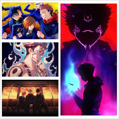 WTQ Jujutsu Kaisen Poster Anime One Piece Poster Canvas Painting Wall Decor Wall Art Picture for Living Room Decor Home Deco