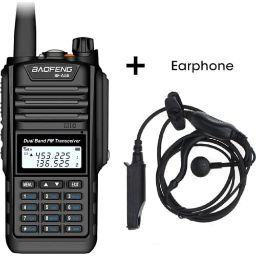 Baofeng BF-A58 Waterproof Two Way Radio Dual Band UHF VHF 5W CB Ham Radio LCD Display FM Transceiver 128CH Scanner woki toki