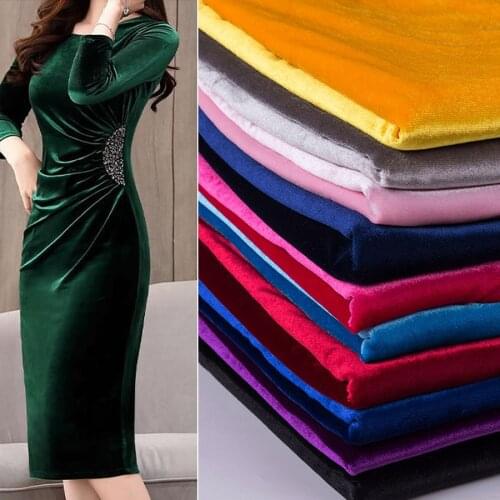 Velvet Fabric Glossy Cloth 50*155cm Silky Stretchy Qualified Dress Clothes Luxury Soft DIY Craft Accessory
