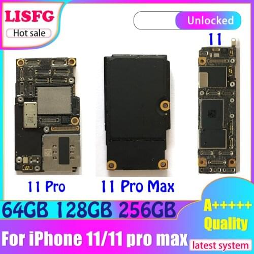 Free shipping For iPhone 11 PRO MAX With Face ID motherboard For iPhone 11,11 PRO unlocked Logic Board Update Support LTE 4G