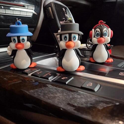 Creative Cute Cartoon Animal Keychain Cute Music Little Penguin Keyring Women Men Car Bag Pendant Key Chains Gifts