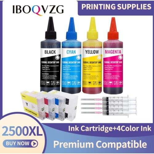 IBOQVZG 4 Bottle Ink + 1set PGI-2500 2500xl PGI2500 Refillable ink Cartridges compatible For Canon MAXIFY MB5150 MB5450 IB4150