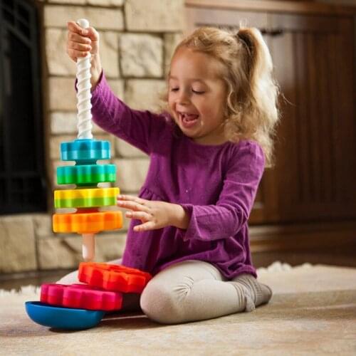 Stacking Tower Montessori Educational Toys For Kids Games Toddler Children Color Shape Baby Child Toys Boys Girls Early Learning