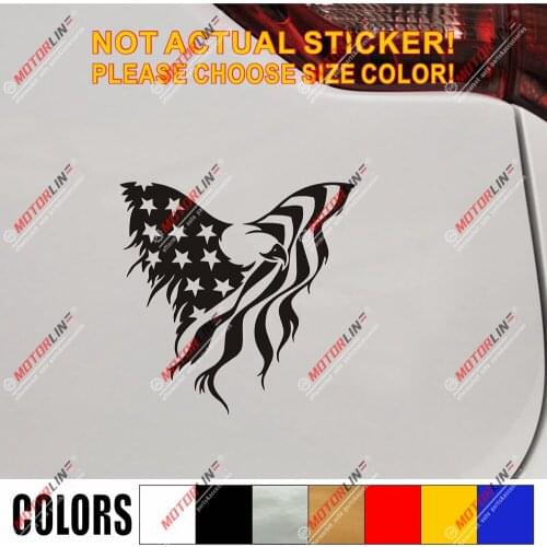 Bald Eagle USA American Flag Decal Sticker Car Vinyl die cut pick size color