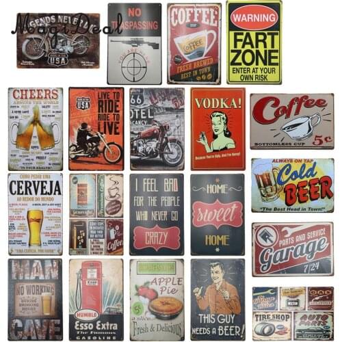 MagiDeal Shabby Chic Metal Tin Sign Plaque Wall Art Poster Home Cafe Wall Decorative Plate