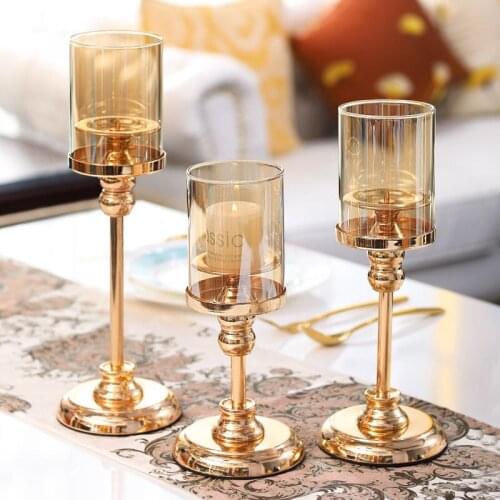 Metal Candle Holders for Wedding Centerpieces Candlestick Holders Candles Stand Decoration for Weddings Gold Candlestick