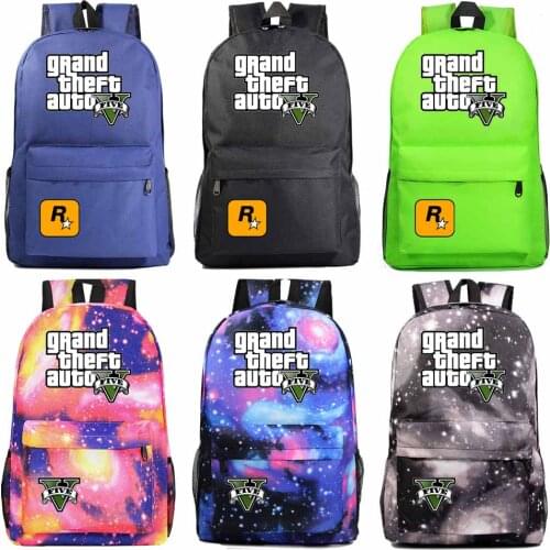 Fashion Hot Game GTA5 Grand Theft Auto V Boy Girl Book School Bag Women Bag Pack Teenagers Schoolbags Men Student Backpack