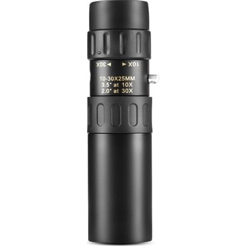 Metal Monocular Telescope 10-30x25 Zoom High Quality Monocular Binoculars Telescope Supports Smartphone with Light Night Vision