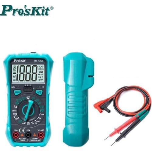 ProsKit MT-1225-C Multimeter 3-1/2 Multifunctional Burn-Proof Digital Tester For ACV DCA DCV Resistance Diode Continuity Test