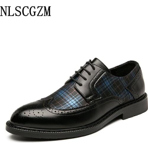 Wedding Dress Italian Brogue Shoes Men Formal Shoes Men Italian Office 2021 Men Dress Shoes Leather Business Suit Zapatos Hombre