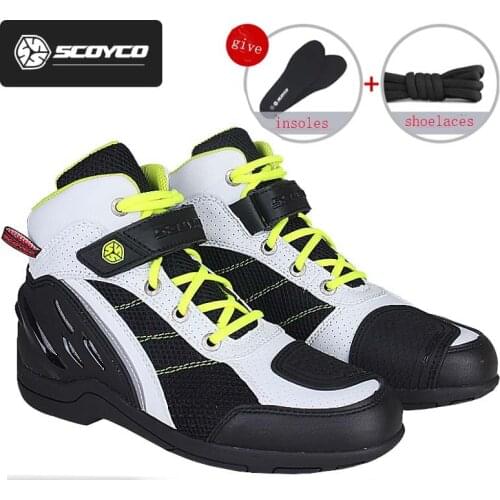 Summer men Motorcycle boots Scoyco knight protector motocross motorbike Mesh PU shoes Spring Autumn size 39-40-41-42-43-44-45-46