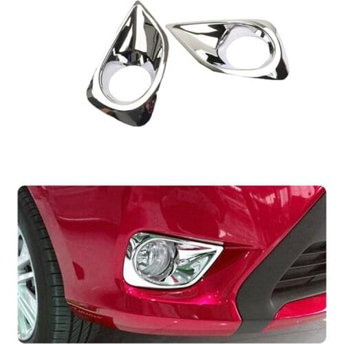 NEW-Car ABS Chrome Front Fog Lamp Light Cover Trim Foglight Frame Decorations for Toyota Vios/Yaris 2014-2016 Car Styling
