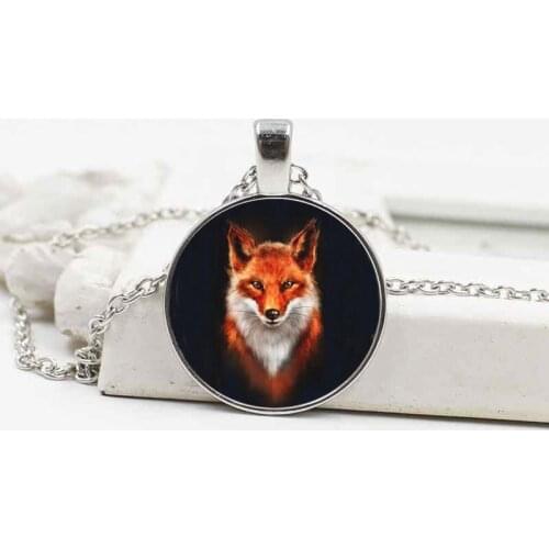 New beautiful fox crystal avatar glass pendant fashion necklace jewelry gift