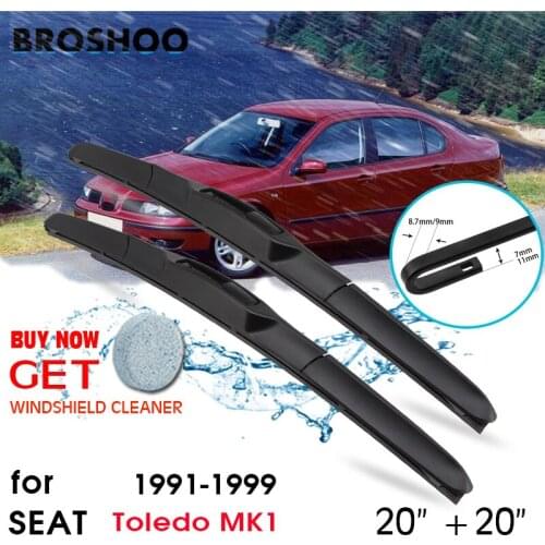 Car Wiper Blade Window Windscreen Windshield Wipers Blades U Hook Arm Auto Accessories For Seat Toledo MK1 20"+20" 1991-1999