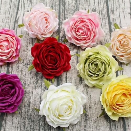 Silk Rose Heads Faux Artificial Flower Heads 100PCS For Wedding Decor Hair Clips Corsage DIY Crafts Wholesale