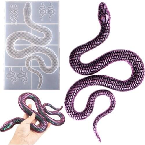 Snake Diy Crystal Epoxy Silicone Mold Keychain Silicone Mold DIY UV Resin Molds Snake Epoxy Resin Mold Reusable DIY Silicone Mou