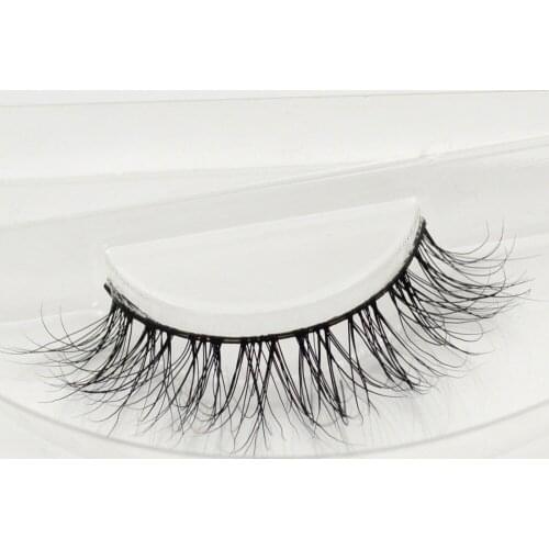 Visofree 1 pair 3d mink lashes wholesale 100% real mink fur Handmade crossing lashes individual strip thick lash A20