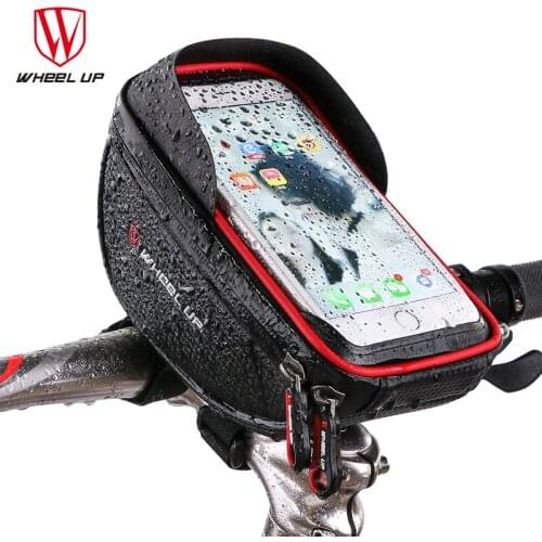 WHEEL UP Waterproof Bicycle Front Bag MTB Road Bike Top Tube Frame Handlebar Touch Screen Bag 6 inch Cycling Pouch phone Bag