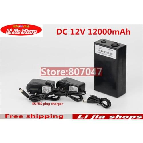 High Quality Super DC 12V 12000mAh Rechargeable Portable Lithium-ion Battery With Case For Cameras Camcorders