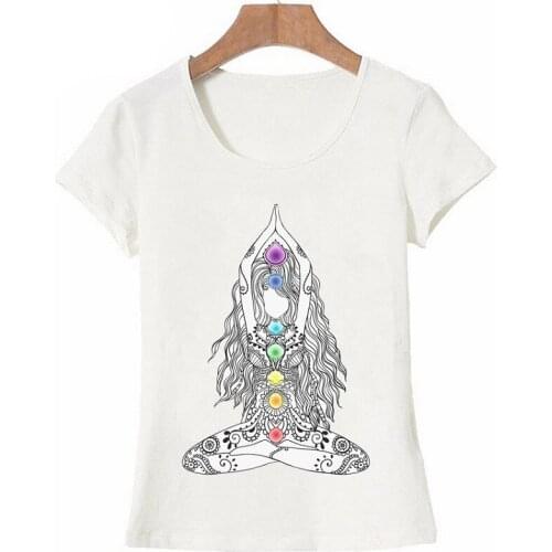 Harajuku Funny Top Female T Shirt Buddha Mandala Lotus Power Printed Women T-shirt Summer Streetwear Kawaii Vintage Tee Clothes