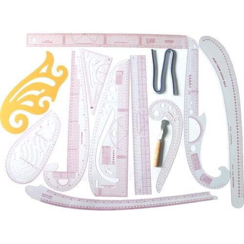 13pcs/set Clothing Ruler Set Proofing Tailoring Ruler Multi-function Placing Ruler Cutting Rule Sleeve Cage Ruler