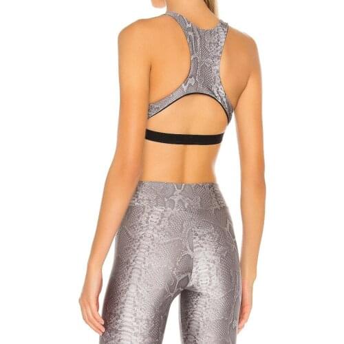 New Snake Print 2 Pc Yoga Sets Moisture Wicking Workout Clothes for Women Sports Bra +Leggings Set Sportswear Gym Fitness Sets