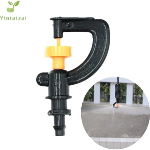 Fast Shipping 200PCS Automatic Irrigation Sprayer With 1/4" Barb Garden Micro Irrigation Sprinkler Greenhouse Rotating Nozzle