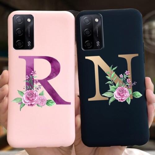 6.5“ Case For Oppo A55 5G Case 26 Letters Candy Fashion Soft TPU Rubber Silicone Back Cover For OPPO A 55 oppoA55 PEMM00 Housing
