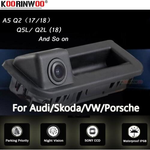 Koorinwoo Wireless Car Trunk Handle Rear View Camera Reverse Parking for VW/Audi/Porsche/Skoda Q2 A5 Passat KODIAQ Karoq Q5L Q2L