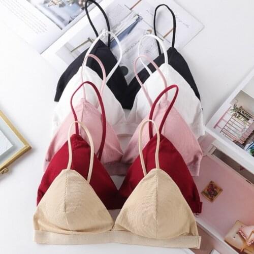 Backless Comfort sexy Bralette New French Triangle Cup Bra Seamless Soft Bra for Women Underwear Thin Strap Wireless Push Up Bra