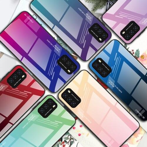 For Xiaomi Pocophone POCO M3 Case Hard Tempered Glass fashion Gradient Protective Back Cover case For xiaomi poco m3 phone shell