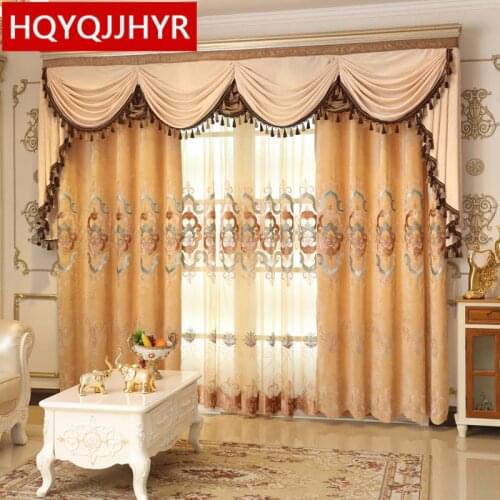 European luxury villa fleece embroidered blackout curtains for Living Room sheer curtains for kitchen window curtain bedroom