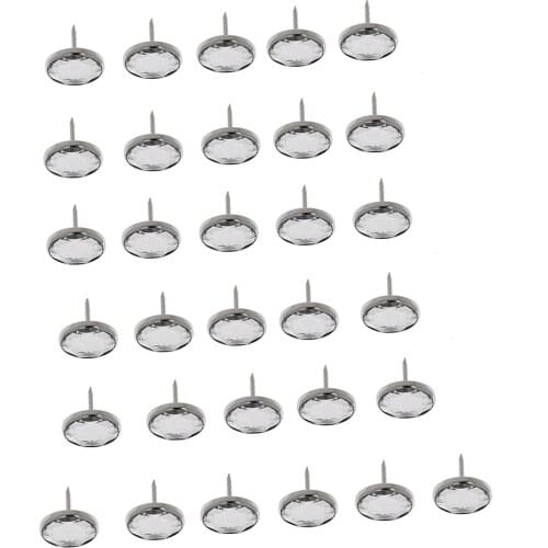 50 Pieces Crystal Sofa Headboard Buttons Nail for Home Upholstery Decoration Silver 20mm