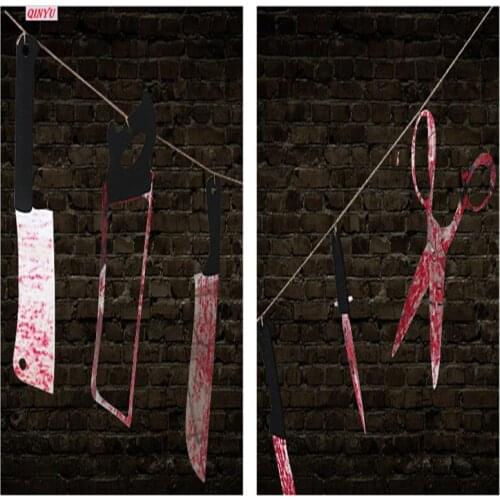 Halloween Bloody Plastic Knife12pcs Horror Spooky Haunted House Hanging Garland Pendant Banner Decoratio Halloween Prop Party 5z