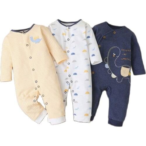 Bobora Baby and Toddler Girls' 3-Pack Snug Fit Footed Cotton Pajamas