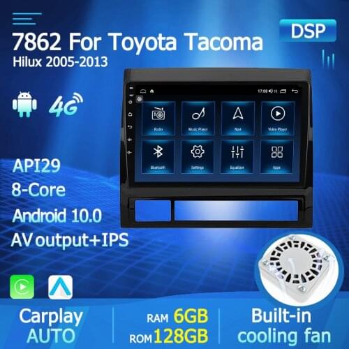 IPS DSP Android 10 GPS Navigation For Toyota TACOMA/HILUX_USA 2005-2012 2013 2014 Car Radio Multimedia Player Auto Audio 4G WIFI