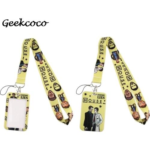 J2269 Cartoon TV Show Business Badge Card Holder with Necklace Lanyard Keychain keys Badge ID Mobile Phone Rope Gifts