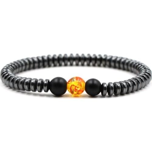 2019 Classic No Magnetic Environmental Black Gallstone Personality Elastic Rope Beads Bracelet Fashion Jewelry Bangle for Women