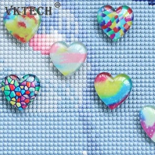 Love Heart Shape Plastic Painting Locator Glitter Magnetic Diamond Holder Tools Diamond Painting Tools Accessories