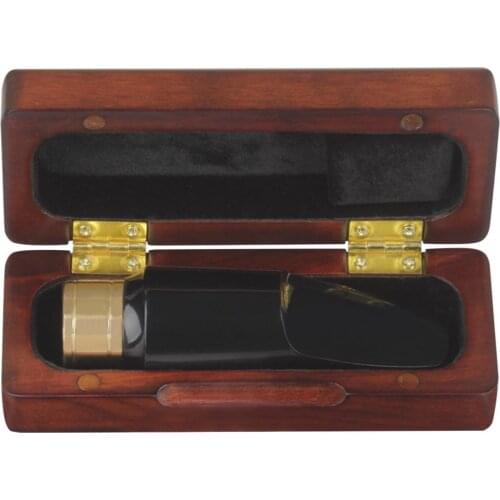Metal Alto Sax Saxophone Mouthpiece with Solid Redwood Case Box Accessory