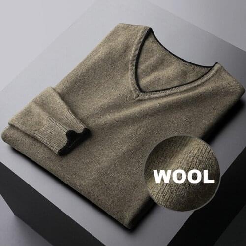Classic Wool Mens Sweaters High Quality V Collar Autumn Winter Casual Male Swaters Fashion Fit Solid Color Man Sweaters 3xl