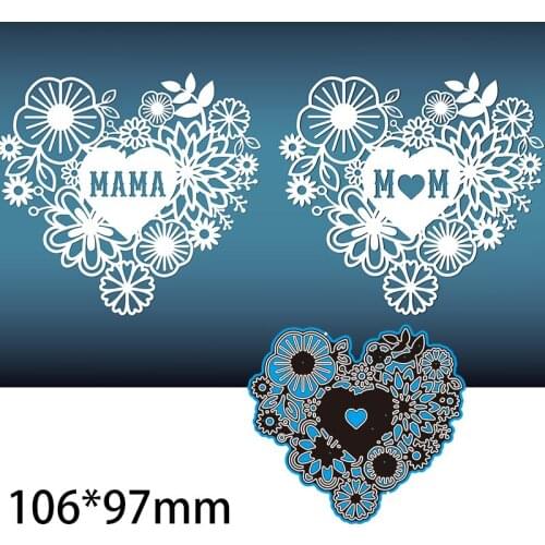 Metal Cutting Dies FLOWERS HEART new for decoration card DIY Scrapbooking stencil Paper Craft Album template Dies 106*97mm