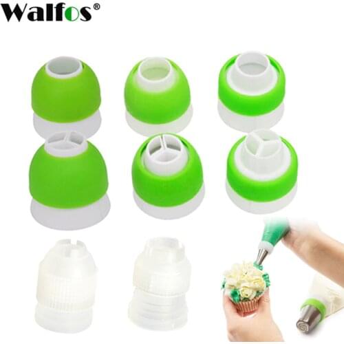 WALFOS 1 piece Icing Piping Nozzle icing tip Converter Cream Coupler 3 Holes Cake Decoration Connector Cake Decorating Tools