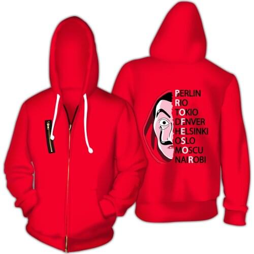 2020 The New 3D Hoodies sweatshirt print TV series La casa de papel Money Heist House of Paper Men/Women Casual Loose Clothing