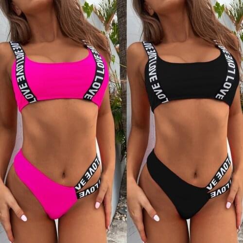 2021 new fashion solid color plate with split swimsuit sexy bikini suit swimsuit ladies push-up swimwear swimwear swimsuit