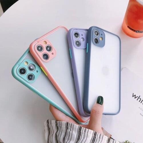 ICASSBY Solid Color Matte Phone Case For iPhone 11 Pro X XR XS Max 6 6S 7 8 Plus SE 2020 Silicone Shockproof Hard PC Back Cover